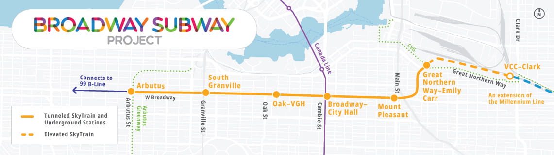 バンクーバー　交通機関　トランスリンク　地下鉄プロジェクト　地図